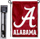 College Flags & Banners Co. Alabama Crimson Tide Script A Garden Flag with Stand Holder by GreenHaven Gardens