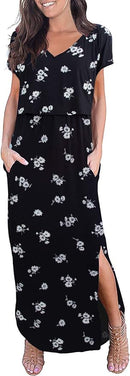 Smallshow Women's Maternity Nursing Dresses Split Long Dress for Breastfeeding by TinyTreasures Baby Boutique
