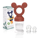 Baby Fruit Feeder, Frozen Teething Toys for Babies, Teether Pacifier with 3 Extra Teats, Eating Essentials, BPA Free Baby Feeding Supplies (Copper) by TinyTreasures Baby Boutique