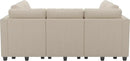 Belffin Corduroy Modular Sectional Sofa 9 Seat Convertible Sectional Sleeper Sofa Bed with Storage Ottomans Modular Sectional Couch Bed for Living Room Beige by CozyNest Decor