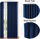 Joydeco Custom Blackout Curtains for Bedroom, 1 Panel Room Darkening Curtains & Drapes for Living Room Window Rod Pocket Back Tab (Custom Size,Navy Blue) by TinyTreasures Baby Boutique