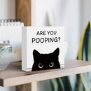 Funny Bathroom Decor Are You Pooping Cat Sign Funny Bathroom Toilet Table Decoration Funny Cat Gifts Bathroom Wall Decor Cat Gifts for Women Gifts for Cat Lovers, Funny Bathroom Wooden Box Sign Decor by CozyNest Decor