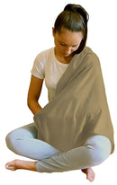 LK Baby Infinity Nursing Scarf Breastfeeding Cover Ultra Soft Premium Jersey Polyester- 100% AZO free and Safe for Baby (Light Brown) by TinyTreasures Baby Boutique