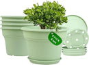 6 Inch Plastic-Flower Pot-for-Indoor Plants, 6 Pack Outdoor Plant Pots with Drainage Holes & Saucers, Resin Garden Pots Planters by CozyNest Decor