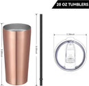 VEGOND 20oz Tumbler Bulk with Lid and Straw 6 Pack, Stainless Steel Vacuum Insulated Tumbler, Double Wall Coffee Cup Travel Mug, Rose Gold by TinyTreasures Baby Boutique