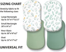 4 Pack Sage Green Fitted Nursery Sheets Breathable Neutral Unisex Baby Sheets for Boys or Girls with Leaf and Flower Design (Bassinet) by TinyTreasures Baby Boutique