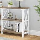 LVB Farmhouse Entryway Table, Industrial Wood Sofa Table with Storage Shelf, Modern Console Tables Behind Couch for Living Room, Wooden Hallway Foyer Table for Front Entry, White Rustic Oak, 55 Inch by CozyNest Decor