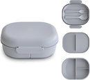 mushie Kids Bento Lunch Box | 3-Compartment & Removable Divider + Fork & Spoon Utensils | Great For Meals, School, Snacks On-the-Go | Dishwasher Safe (Cloud) by TinyTreasures Baby Boutique