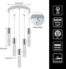 OKELI 5-Light Pendants Light for Kitchen Island Dining Room, 6000K Bubble Crystal Modern LED Kitchen Hanging Lights, 30W Chrome Pendant Lighting Fixture, Round by CozyNest Decor
