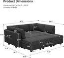 Belffin Modular Sectional Sleeper Sofa Couch with Storage Ottoman Convertible Sectional Couches for Living Room Terry Reversible Chaise. Dark Grey Sofa by CozyNest Decor