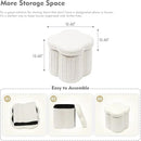 B FSOBEIIALEO Storage Ottoman Cube, Flowers Shaped Ottomans with Storage Foot Stool Footrest for Lving Room, Boucle Ottoman Seat for Dorm Room,Faux Teddy Fur, Cream White 12.6"x12.6"x12.6" by CozyNest Decor