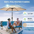 Aok Garden 7.5 ft Patio Umbrella Outdoor Market Umbrella Tilt Button and Crank 6 Ribs for Deck Lawn Pool& Backyard by GreenHaven Gardens
