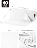Fantasticlean Microfiber Cleaning Cloth Roll -40 Pack, Tear Away Microfiber Towels, 12" x 12", Reusable, Washable, Scratch Free, Ultra Absorbent Dish Rags for Car, Home, Garage or Shop (White) by CozyNest Decor