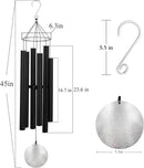 ASTARIN Outdoor Deep Tone,45Inch Sympathy Wind Chimes for Outside with 6 Tubes Tuned Relaxing Melody,Memorial Wind Chimes Large for Mom,Garden Decor,Black by CozyNest Decor