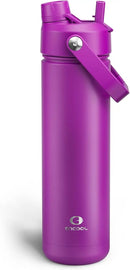 Insulated Water Bottle with Straw Stainless Steel Water Bottle, Leak-Proof, BPA-Free, Double Wall Vacuum Keeps Cold for 24 Hours for Sports, Travel, School (26 oz, Bright Magenta) by CozyNest Decor