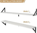 Heimlove Floating Shelves for Wall, 36 Inch Long Wood Floating Bookshelf Set of 3, Wall Mounted Hanging Shelf for Bathroom Bedroom Kitchen, White by CozyNest Decor