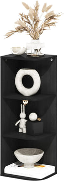Furinno Pasir 3-Tier Corner Open Shelf Bookcase, Blackwood by TinyTreasures Baby Boutique