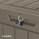 35 Gallon Outdoor Storage Box Waterproof Lockable Resin Deck Box Large, Patio Storage Bin for Pool Accessories Cushion Furniture, Garden Tools, UV-Resistant Outside Delivery Grey by GreenHaven Gardens