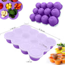 Samuelworld Baby Food Storage Container, 12 Portions x 2.5oz - BPA Free Silicone Freezer Tray with Clip-On Lid for Breast Milk Storage, Homemade Baby Food, Vegetable & Fruit Purees - Purple by TinyTreasures Baby Boutique