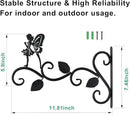 Hanging Plants Bracket 12" Angel Planter Outdoor Hooks Hangers for Flower Baskets Pot Bird Feeder Wind Chimes Lanterns Patio Garden Outdoor Indoor Metal Black, 4 Pack
