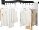 Wall Mount Clothes Drying Rack, 2-Fold Foldable & Sturdy Laundry Drying Rack Wall Mounted, [No Drilling] Space Saver for Laundry, Balcony, Bathroom, Patio, Dormitory, Apartment-Black by CozyNest Decor