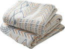 Boho Muslin Blanket for Adults 4-Layer Gauze 80 x 90 Inches Soft Cozy 100% Cotton Summer Cooling Blanket Geometric Stripe Decor for Sofa Bed Coverlet Both Sides (A Boho Stripe, 80 x 90 in) by CozyNest Decor
