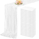 10FT 20 Pack White Cheesecloth Table Runner 20 x 120 Inch Long Rustic Gauze Cheese Cloth Table Runner for Wedding Bridal Baby Shower Table Decorations Boho Fabric Sheer Birthday Party Table Decor by CozyNest Decor