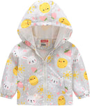 TUIJI Toddler Boys Girls Cartoon Print Zip Jacket Hooded Trench Lightweight Kids Coats Windbreaker Outdoor Cute Dust Coats by TinyTreasures Baby Boutique