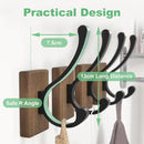 Wood Wall Hooks for Hanging - 4 Pack Hooks Wall Mounted, Wooden Rustic Farmhouse Heavy Duty Towel Hooks, Hooks for Coats, Towel, Hat, Keys, Purse, Bag and Robe by CozyNest Decor