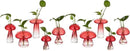 Glasseam Mushroom Plant Propagation Stations: Red Glass Terrarium Jar Set of 10 Cute Planters for Indoor Plants Mini Propagate Station Unique Christmas Birthday Gifts for Women Home Office Decor by GreenHaven Gardens