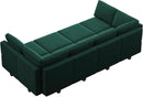 Belffin Modular Sectional Sofa with Storage Chaises Sectional Sleeper Sofa Couch 8 Seat Sectional Bed Green by CozyNest Decor