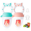 Baby Solids/Frozen Fruit Feeder Pacifier, Infant Teether Toy 4M+, BPA-Free Silicone Pouch & Nipple, Safely Introduce Solids, Teething Relief, 2-Pack (Piglet - Mint Green Pink, S/M/L) by TinyTreasures Baby Boutique