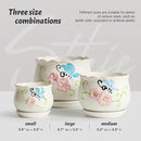 Ceramic Plant Pots with Drainage Holes and Saucers, Round Flower Pots for Indoor Plant, 3.9/5.2/6.7 Inches Flower Large Planters Set of 3 by CozyNest Decor
