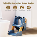 Potty Training Seat, 3-in-1 Toddler Toilet Seat with Step Stool Ladder, Splash Guard Anti-Slip Pad, Foldable Potty Chair with Soft Cushion for Toddler Kids Boys Girls by TinyTreasures Baby Boutique