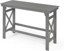 41" Outdoor Bar Table, HDPE Adirondack Outdoor Bar Table, All Weather Outside Bar Counter Height Tables Balcony Furniture, HDPE Patio Bar Tables for Bistro, Deck, Porch, Poolside, Smoke Gray by GreenHaven Gardens