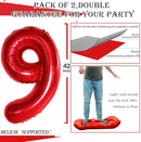 GOER Number 90 Balloons for 90th Birthday Party Decorations,42 Inch Jumbo Foil Helium Balloons for 90th Anniversary (Red) by TinyTreasures Baby Boutique