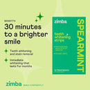 Zimba Spearmint Flavored Teeth Whitening Strips | Vegan, Enamel Safe Hydrogen Peroxide Teeth Whitener for Coffee, Wine, Tobacco, and Other Stains | 14 Day Treatment | Spearmint by CozyNest Decor