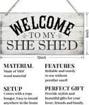 Welcome To My She Shed Decor Sign, Printed Wood Wall Art Sign, Funny Bar Signs for She Shed Room Decor, Hanging Wood Sign Home Decorative, Rustic Farmhouse Welcome Wood Sign Decor Wall Art 12x6 in by CozyNest Decor