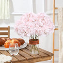 Tifuly Hydrangea Artificial Flowers -12 pcs Realistic Fake Hydrangea Silk Flowers with Stems Faux Hydrangea Flowers Heads for Office Home Party Wedding Centerpiece DIY Floral Decor (Pink) by CozyNest Decor