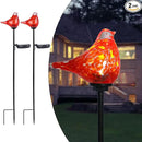 Afirst Solar Outdoor Lights - Decorative Solar Stake Lights Cardinal Handblown Glass Garden Stakes, Waterproof for Pathway Decoration, 2 Pack by GreenHaven Gardens