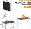 VINGLI 3FT Small Camping Table Adjustable Height Aluminum Folding Table for Picnic Party BBQ, Plastic RV Suitcase Table Portable Lightweight Fold Up Utility Outdoor Tables with Carrying Handle … by GreenHaven Gardens