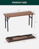 Frylr Small Folding Computer Desk – Portable 55.1 Inch Foldable Laptop Table, Collapsible and Compact for Easy and Fast Setup, Lightweight for Small Spaces, Home Craft and Study Use, Dark Walnut by CozyNest Decor