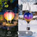 Starsoul Glass Solar Hot Air Balloon Flickering Flame Hanging Garden Light Purple Hot Air Balloon Solar Lantern with Large Basket Waterproof Hot Air Balloon Solar Lamp Decor by GreenHaven Gardens