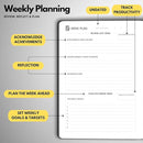 Undated Daily Planner – 3-Month A5 Productivity Organizer with Full Page Per Day, Hourly Schedule, Goal Setting, Habit Tracker, Weekly & Monthly Pages – Hardcover Time Management Notebook (Gray) by TinyTreasures Baby Boutique