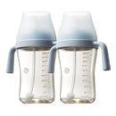 Bc babycare Sippy Cup Learner for 6+ Month Old with Nipples & Handles, Spill Proof Sippy Cup, Weighted Straw Toddler Cups, Anti-Choking Baby Cups 2 Packs, Blue by TinyTreasures Baby Boutique