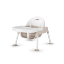 Foundations Secure Sitter 5" Feeding Chair, Stable “No Tip” Feet, 3-Point Adjustable Harness, Removable Tray, Easy to Clean, Smooth Plastic (White/Tan) by TinyTreasures Baby Boutique