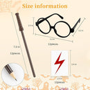Wizard Theme Party Favors - Wand Pencils Wizard Glasses with No Lenses Lightning Bolt Scar Temporary Tattoo for Teen Kid Student Magic Birthday Party Favors School Reward Halloween Decor 12pcs each by TinyTreasures Baby Boutique