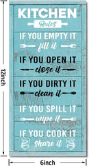 Hanging Kitchen Rules Wood Decor Sign, Rustic Kitchen Wooden Signs, Printed Wood Wall Art Sign, Kitchen Door Rules Rustic Sign, Hanging Wood Sign Kitchen Decor, Funny Farmhouse Kitchen Wall Décor G1 by CozyNest Decor