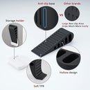 JQK Rubber Door Stopper Wedge, Black 4 Pack Soft TPR Premium Door Stops for Bottom of Heavy Duty Door on Tile, Concrete, Carpet, Wooden Floor, DSB61-BK-P4 by TinyTreasures Baby Boutique
