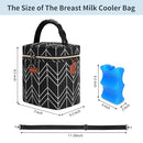 Mancro Breastmilk Cooler Bag Travel, Insulated Baby Bottle Bag with Ice Pack, Fits 4 Baby Bottles Up to 9 Ounce,Leak-Proof & Durable, Black Wave by TinyTreasures Baby Boutique